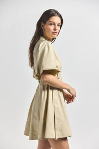 Safari Bennett Balloon Sleeve Belted Dress | Women's Dresses by Derek Lam 10 Crosby