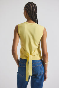 Buttercup Brit Refined Sleeveless Cardigan With Tie | Women's Top by Derek Lam 10 Crosby