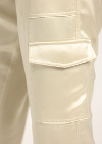 Ivory Elian Satin Cargo Pant | Women's Pants by Derek Lam 10 Crosby