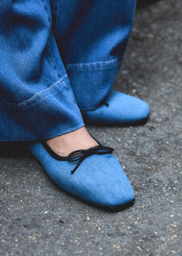 Ocean Denim Jada Square Toe Ballet Flat | Women's Shoes by Derek Lam 10 Crosby