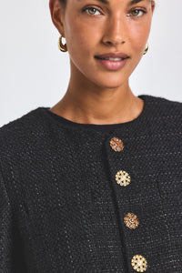 Black Juliette Tweed Jacket | Women's Jackets by Derek Lam 10 Crosby