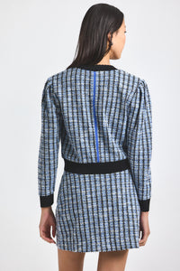 Blue Multi Ky Stretch Tweed Cardigan Jacket | Women's Jackets by Derek Lam 10 Crosby