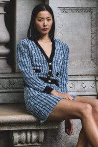 Blue Multi Ky Stretch Tweed Cardigan Jacket | Women's Jackets by Derek Lam 10 Crosby