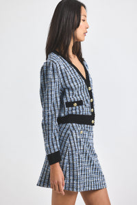Blue Multi Ky Stretch Tweed Cardigan Jacket | Women's Jackets by Derek Lam 10 Crosby