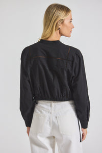 Black Malory Garden Tile Eyelet Blouse | Women's Top by Derek Lam 10 Crosby