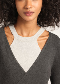 Grey Combo Maren Pre-Styled Cardigan | Women's Top by Derek Lam 10 Crosby