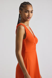 Tangerine Misha Matte Jersey Ruched Dress | Women's Dresses by Derek Lam 10 Crosby