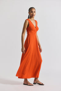 Tangerine Misha Matte Jersey Ruched Dress | Women's Dresses by Derek Lam 10 Crosby
