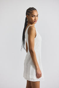 White Saige Garden Tile Eyelet Mini Dress | Women's Dresses by Derek Lam 10 Crosby