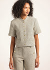Grace Short Sleeve Jacket - Biscuit Multi