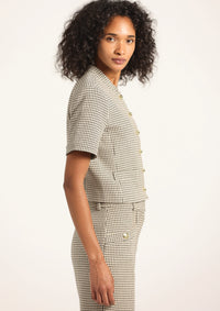 Grace Short Sleeve Jacket - Biscuit Multi