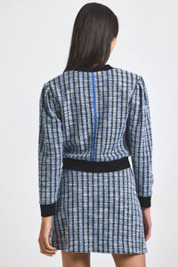 Blue Multi Alira Stretch Tweed Mini Skirt | Women's Skirts by Derek Lam 10 Crosby
