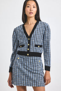 Blue Multi Alira Stretch Tweed Mini Skirt | Women's Skirts by Derek Lam 10 Crosby