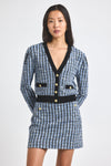 Blue Multi Alira Stretch Tweed Mini Skirt | Women's Skirts by Derek Lam 10 Crosby