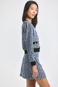 Blue Multi Alira Stretch Tweed Mini Skirt | Women's Skirts by Derek Lam 10 Crosby