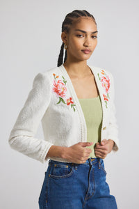 Blanc de Blanc Bayle Embroidered Tweed Jacket | Women's Jackets by Derek Lam 10 Crosby