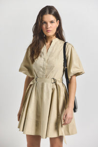 Safari Bennett Balloon Sleeve Belted Dress | Women's Dresses by Derek Lam 10 Crosby