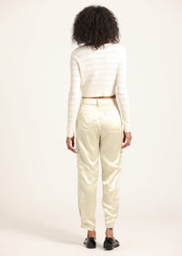 Ivory Elian Satin Cargo Pant | Women's Pants by Derek Lam 10 Crosby