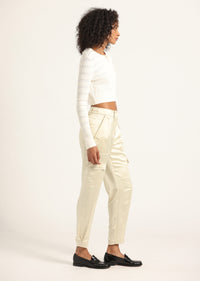 Ivory Elian Satin Cargo Pant | Women's Pants by Derek Lam 10 Crosby