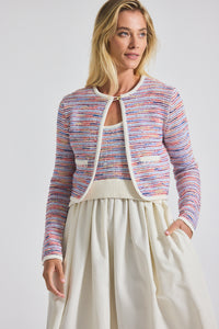 Raspberry Multi Findley Space Dyed Cardigan | Women's Top by Derek Lam 10 Crosby