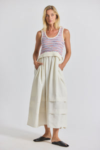 Raspberry Multi Loewel Space Dyed Knit Mixed Media Dress | Women's Dresses by Derek Lam 10 Crosby