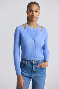 Capri Lonnie Viscose Knit Layered Cardigan | Women's Top by Derek Lam 10 Crosby