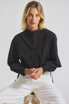Black Malory Garden Tile Eyelet Blouse | Women's Top by Derek Lam 10 Crosby