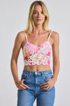 Rose Multi Margo Floral Printed Stretch Linen Bralette | Women's Top by Derek Lam 10 Crosby