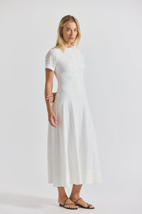 White Olympia Ruched Front Maxi Dress | Women's Dresses by Derek Lam 10 Crosby