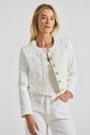 Blanc de Blanc Penny Cropped Stretch Denim Jacket | Women's Jackets by Derek Lam 10 Crosby