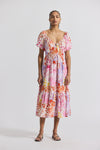 Rose Multi Laine Floral Printed Stretch Linen Puff Sleeve Maxi Dress | Women's Dresses by Derek Lam 10 Crosby