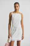 White Saige Garden Tile Eyelet Mini Dress | Women's Dresses by Derek Lam 10 Crosby